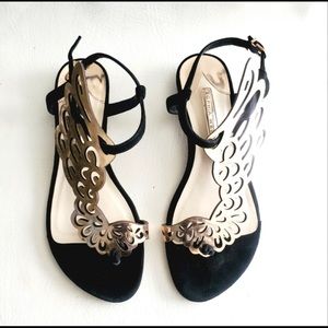 Sophia Webster Seraphina Black Flats Butterfly Sandals 36.5